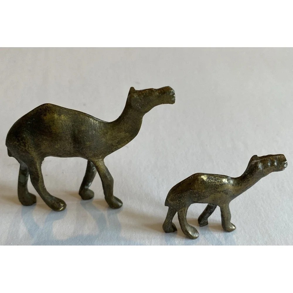 Vintage Miniature Solid Brass Camels collectable (Set of 2)